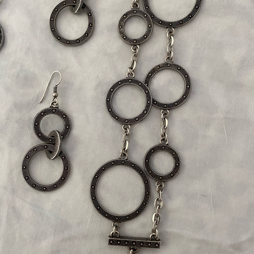 Brighton Townsend Silver/Black Pattern Circles 2 … - image 2